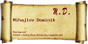 Mihajlov Dominik névjegykártya